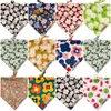 Dog Apparel 10/20pcs Pet Bandana Small Large Bib Cotton Cute Puppy Saliva Scarf Flower Print Cat Kerchief Grooming Accessories