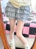 DEEPTOWN Kawaii Lolita Skirt Women Ruffle Layered High Waist Cutecore Mini Shorts Harajuku Japanese Style Soft Girl 240403