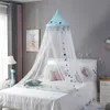 Babyrum myggnät barn säng gardin tak rund spjälsäng netting säng tält baldachin dekoration flickor sovrum tillbehör 240326