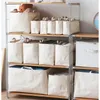 Storage Bags Large Capacity Cotton Linen Closet Basket Clothes Blanket Quilt Moving Luggage Organizer Hamper With Handle