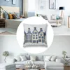 Poduszka holenderska Delft Blue House rzut ozdobne ozdobne osłony kanapowe poduszki sofa w kratę