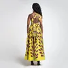 African Dresses Women Summer Diy Bandage Dress Fashion Vintage Print Jumpsuit Long Skirt Party Clothes Robe Africaine Femme 240401