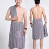 Towel 2pcs/set Summer Simple Microfiber Solid Color Men Bath Skirt Soft Breathable Absorbent Non-slip Large El