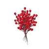 Decorative Flowers Berry Picks - 12 Artificial Red Stems Christmas Tree Decorations 7.5 Inches For Christma Home Decors