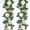 2M Artificial Flowers Rose Garland Fake Eucalyptus Vine Hanging Greenery Plants For Wedding Backdrop Home Office Party Decor 240325