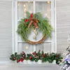 Flores decorativas 40/50cm Christmas Wreath Pingents Year Farmhouse com Bells Pines Ball Stair Fir Garland Ornament Gift