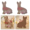 Party Decoration Wooden Ornaments Easter Set With Flowers Tabletop Decor For Spring Figurine