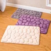 Bath Mats Cobblestone Flower Non-Slip Indoor Absorbent Washable Door Mat Carpet Bathroom Kitchen Flannel Rug