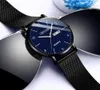 Crnaira Black Steel Mesh Band kwarcowe zegarki męskie zegarek kalendarz Luminous Watch Big Three Hands Out Out Design Casual Business Stylish M1614934