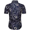 Мужские повседневные рубашки печатные мужские пляжные блузки на Гавайях Окрушающаяся рубашка с короткими рукавами.