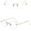 Óculos de sol Presente coreano PC sem moldura para mulheres Óculos de óculos femininos Alloy