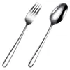 Spoons Stainless Steel Fork Spoon Tableware Metal Cutlery Home Dessert Western Dinnerware