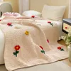 Couvertures couvertures tissées à la main Style français canapé de fleur mignon sieste maison chambre lit