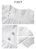 Camicette da donna Vimly French Cotton Pullover White Shirt 2024 Spring Square Women Women Bloge Long Sleeve Top M5871