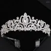 Klipsy do włosów kryształowe tiary ślubne i korony rhinestone Prom diadem korona dla kobiet akcesoria ślubne biżuteria Tiara