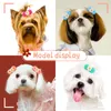 Dog Apparel 20/30PCS Pet Decorated Hair Bows Dogs Bowknot With Diomand Accessories Hand-made Rubber Bands Supplies