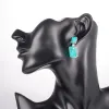 Brincos Kqdance 925 retângulo de prata esterlina criou brincos de gota de turmalina para paraibas com pedras azuis de pariba jóias finas para mulheres