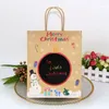 Enveloppe cadeau 6pcs sacs en papier kraft sac de Noël goodie bricolage emballage de bonbons