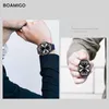 Нарученные часы Boamigo Brand Watch Men Sports Led Led Кожаный цифров