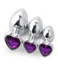 3PCSSet Crystal Jewelry Butt Plugs Anal Dilator Heart Base Prostaat Massager Metaal Roestvrije anale plug sexy speelgoed voor vrouwen volwassen 9854899