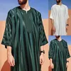 Hombres Moda musulmana árabe ropa islámica hombres bordados jubba thobes homme marroquí kaftan eid oración vestida de túnica larga 240329