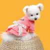 Hondenkleding kleine kleding huisdier kat puppy kleding melkjurk voor 2024 herfst en winter boog decor brief bedrukte rok