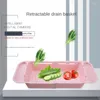 Kök förvaring dränering rack plast justerbar hållbar tillräckligt med material hushållsprodukter korgen hög kvalitet icke-giftigt