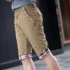 Summer Men Shorts Kolor blok kratowy desek surfingowe spodnie pielęgna plażowe w stylu koreańskie kieszenie swobodne szczupłe dżinsy 240327