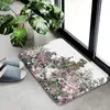 Mattes de bain fleur papillon imprimé tapis de salle de bain anti-glissement plante d'entrée florale porte porteuse toilettes de cuisine décor de décoration