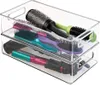 Bouteilles de rangement Bac d'organisateur d'armoire empilable en plastique avec poignées clairs 14,6 "x 8" 4 "Conteneurs alimentaires CONTENEUR Articles de cuisine