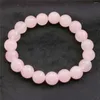 حبلا 10 ملم جولة الوردي chalcedony Jades Crystal Beads Women Girl Natural Stone Hand Hand Ornament Diy Making Making Design