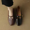 Kleding schoenen vrouwen pompen dikke hakken 3,5 cm Mary Janes retro bruine zwarte slip-on beknopte volwassen elegante dame 221-2