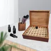 Storage Bottles Essential Oil Holder 48 Slots 5ml Wooden Lightweight Compact Showing