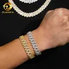 men initial necklace cuban link bracelet brass zircon iced out hip hop jewelry cz cuban link chain