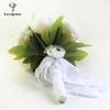 Bröllopsblommor Lovegrace Bride Bouquet Bridesmaid Holding Bouquets White Home Party Artificial Silk Peony Fake Flower Table Decorations