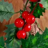 Flores decorativas 2m navideño artificial rattan holly hoja vid roja guirnaldas árboles adornados colgantes decoración de coronas de bricolaje