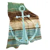 Blankets Sailing Decor Anchor Comfort Warmth Soft Cozy Flannel Blanket Easy Care Machine Wash