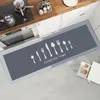 Tapijten tafelwerk keukenletter afdruk vloer
