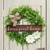 Flores decorativas 1/2pcs 44cm Decorações de parede de Natal pequenas placas de identificação frescas cabides de porta de guirlanda redondos artificiais.