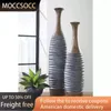 Vases Blayze 2 Piece Decorative Vase Set Transparent Glass Decorations Antique Gray & Brown Freight Free Indoor Plants Gold