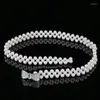 Gürtel Frauen in der Perle Pearl Taille Kette Süßes Seal Elastic Belt Decorative Accessoires
