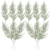 Dekorative Blüten 40 PCs Kunstzeder Zweige gefälschte Kiefernnadeln Krippe Orament Dekorieren Zweige Blätter Pflanzen großes Zuhause