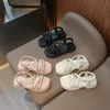 Çocuk Sandalet Bebek Ayakkabı Pembe Kız Tasarımcı Çocuk Siyah Pembe Yürümeler Bebekler Çocuk Çöl Ayakkabıları Boyut 26-35 G3CQ#