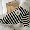 Dog Apparel Striped Autumn/Winter Cardigan Pet Cat Clothes Cute Flower Blossom With Traction Ring Sweater Puppy Dogs