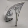 Тапочки Laijianjinxia Fashion Dancing Shoes 15 см высокие каблуки свадебная обувь водонепроницаемая платформа кристалл прозрачная женщина