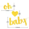 Party Decoration 1Set Glitter Gold Boy Or Gilr /Oh Baby Girl Banner Flag Heart Paper Banners Shower Gender Reveal Supplies