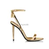 Frau Sandal Queen Tom-Sandal Padlock mit Box Luxusdesigner Nackte Pumps Sommerschuhe pointe Toe European und American Style