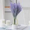 Dekorativa blommor flockar lavendel bröllop konstgjorda växter bukett handgjorda falska siden vete heminredning vardagsrum dekoration