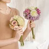 Dekorative Blumen 1 Bündel Romantische künstliche Rosenblume Hochzeit Braut Bouquet Wohnzimmer Dekor Arrangement Seidenprografie Requisite