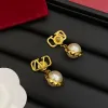 Designer Earrings Stud for Women Gold Jewelry Fashion Ear Studs Pearl Vintage Brand Earings Luxury Gold Jewelry Earing v Golden Earring wedding gift